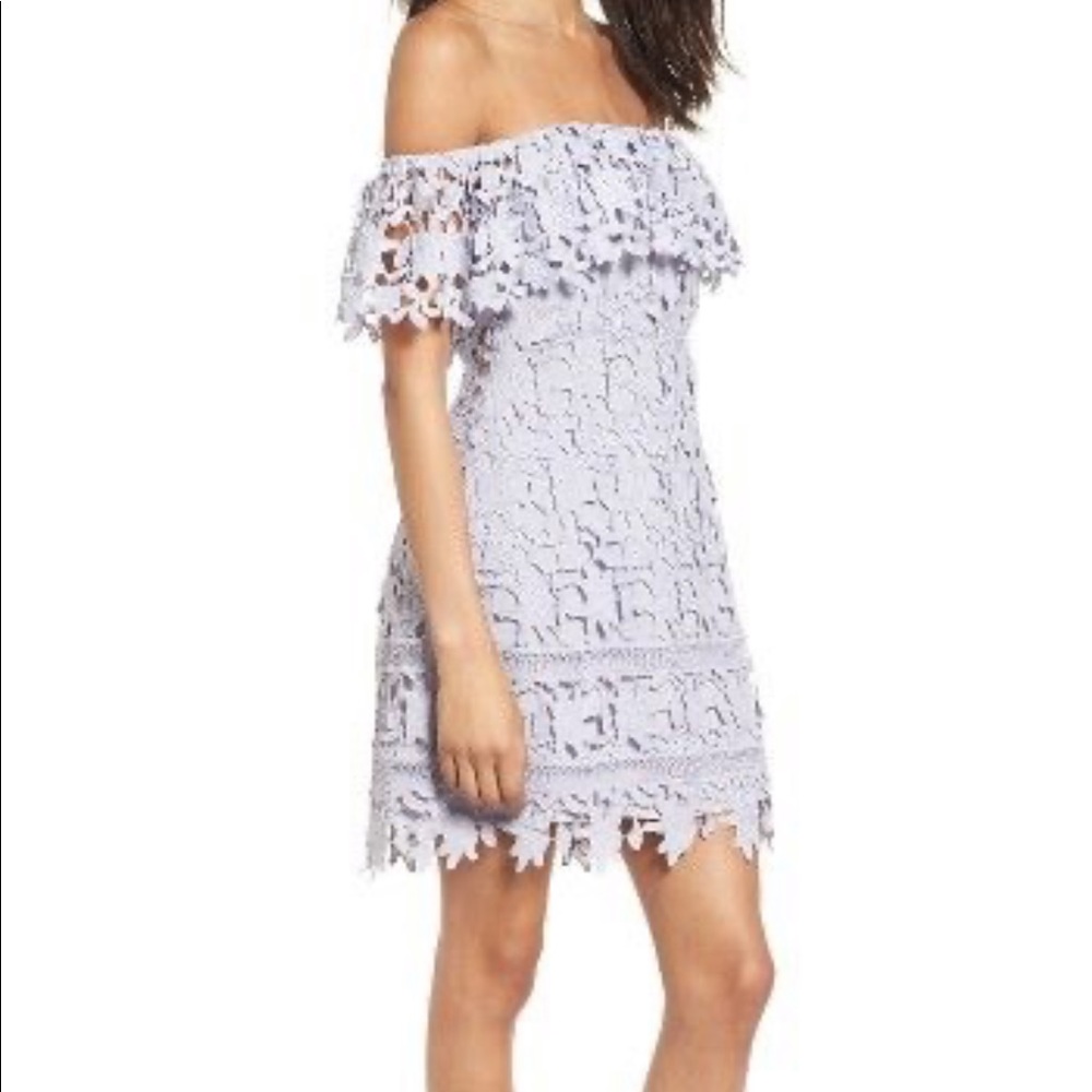 ASTR The Label Lilac Off Shoulder Dress